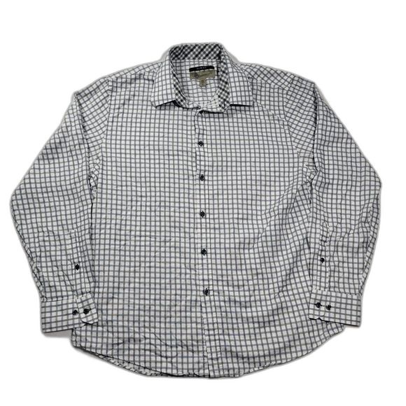 Jhane Barnes Men's Long Sleeve Button Up Slim Fit Plaid Shirt XL - Picture 1 of 11